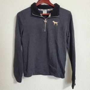 PINK sherpa collar quarter zip